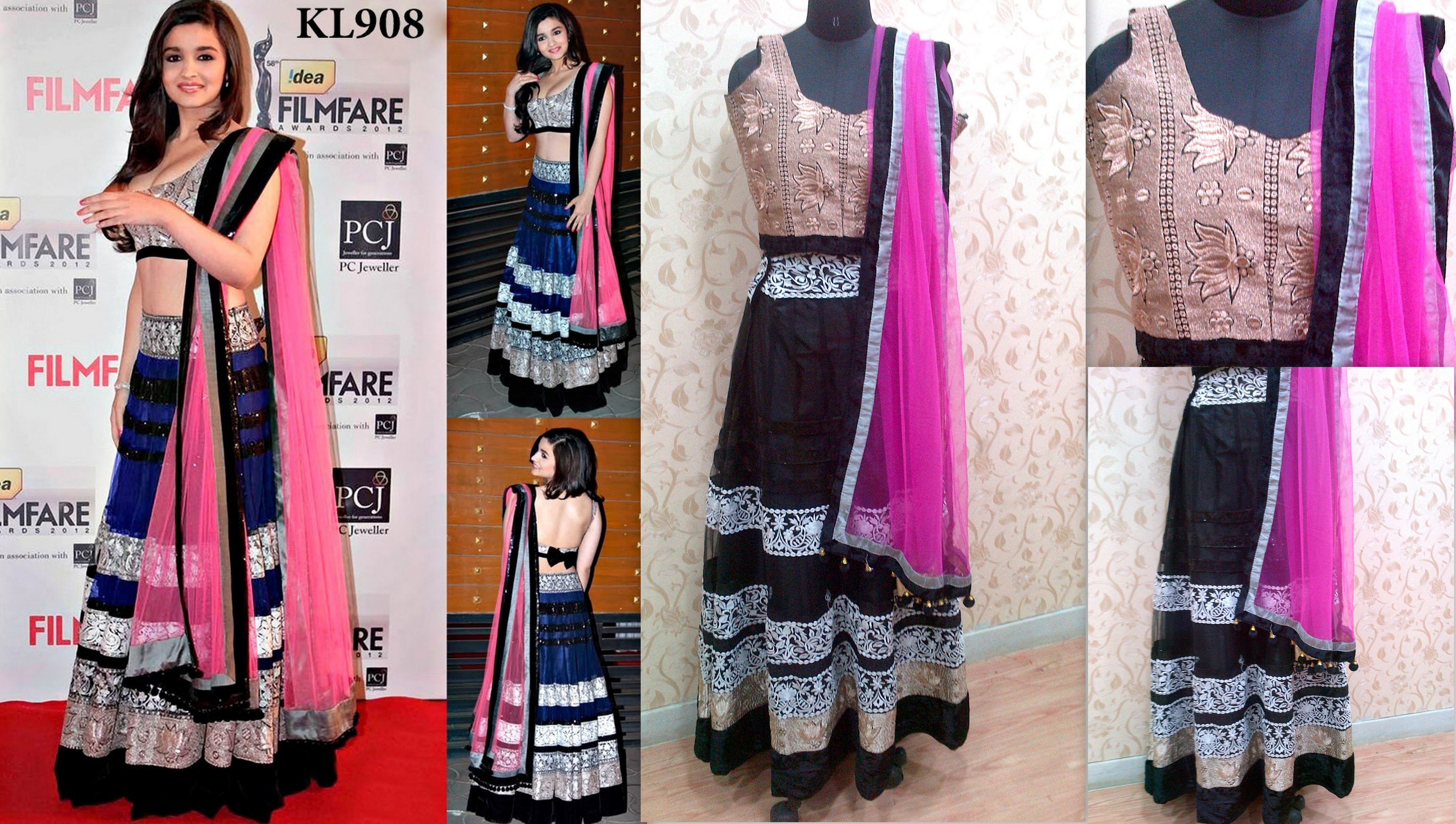 alia black lehenga
