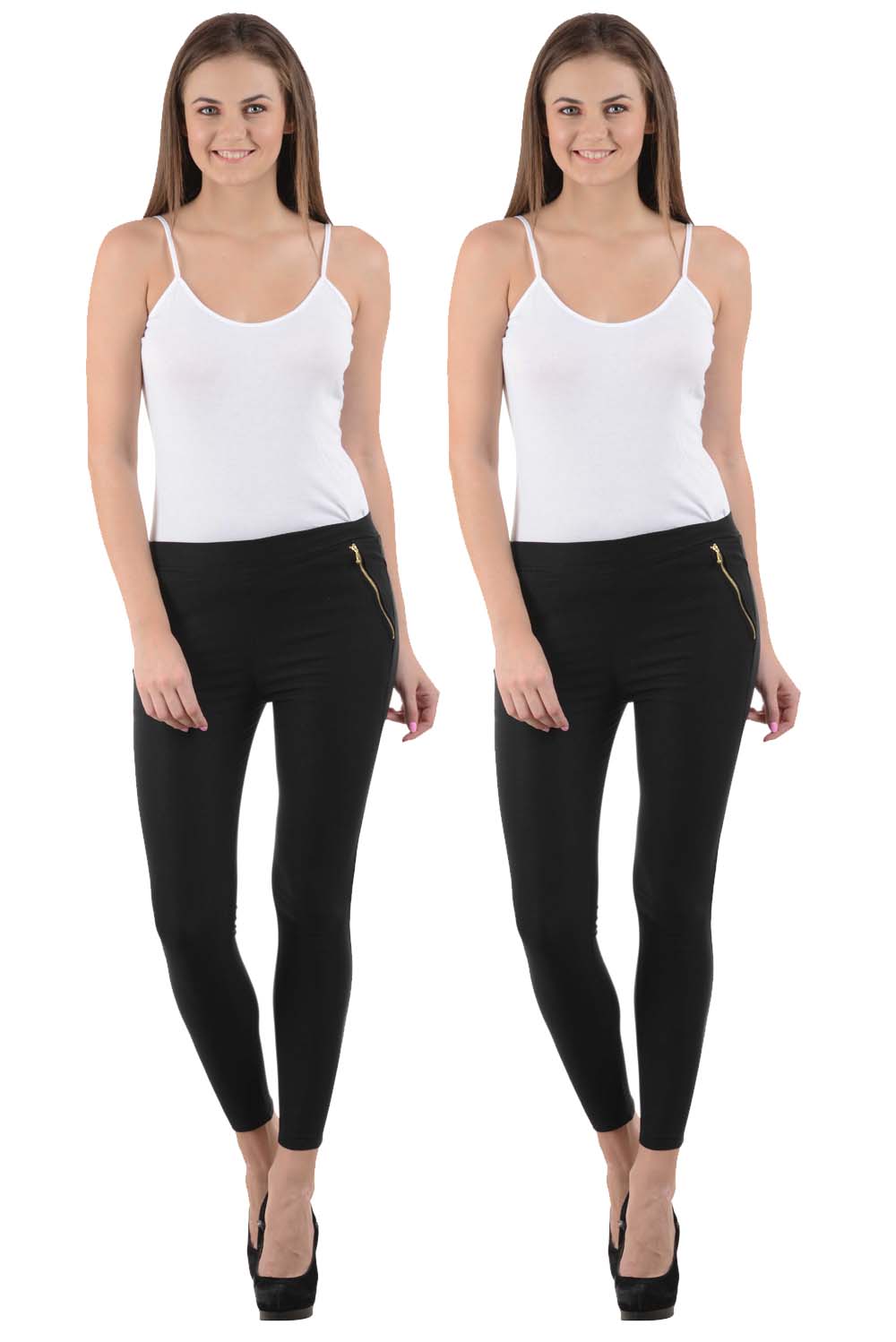 womens black ripped jeggings