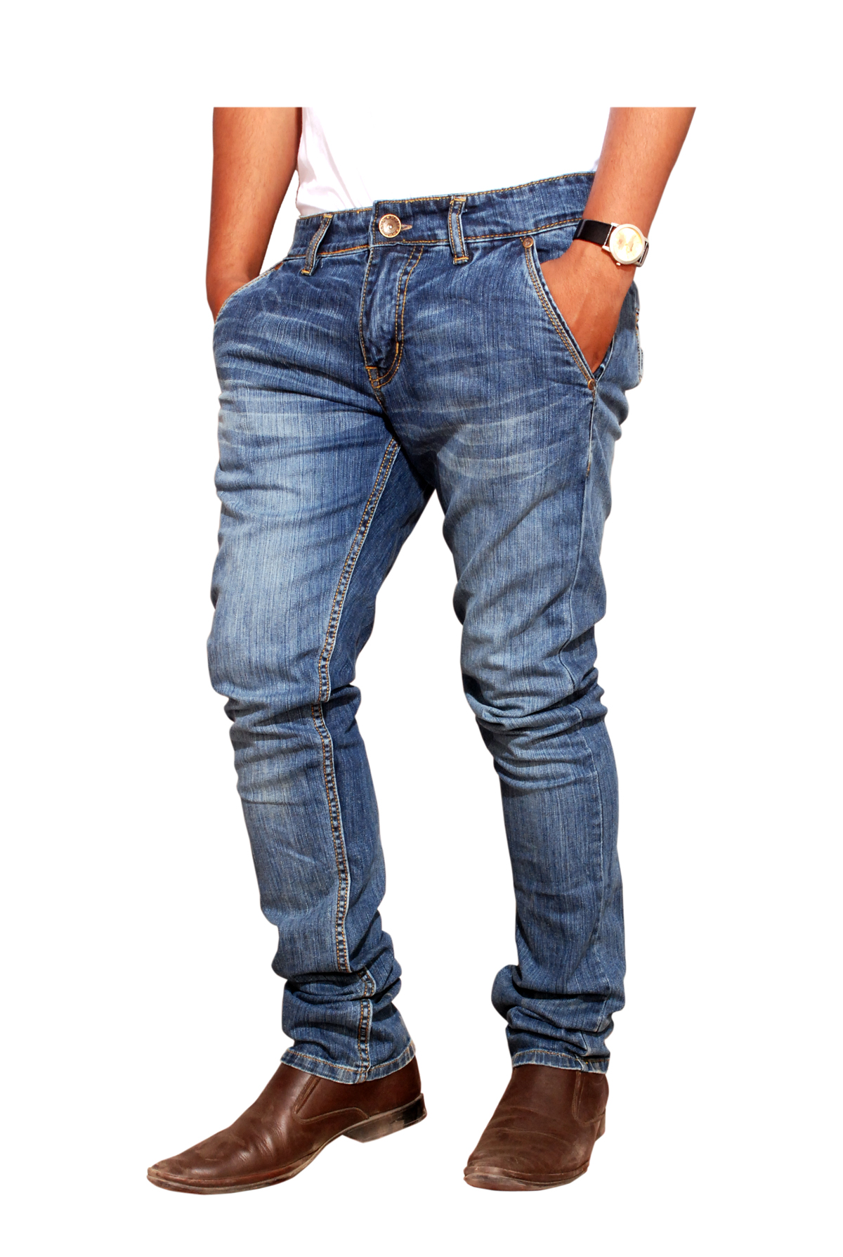 Fashion Men's Apparel Western Wear Jeans Side Pocket Denim