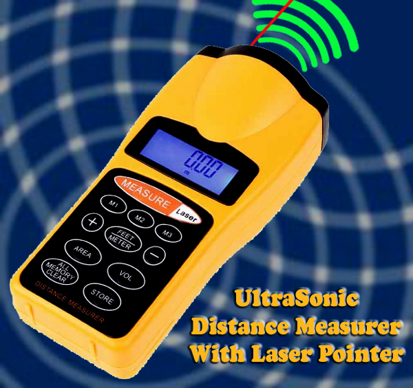 Gadget Hero's Ultrasonic Distance Measure Meter With Laser Pointer