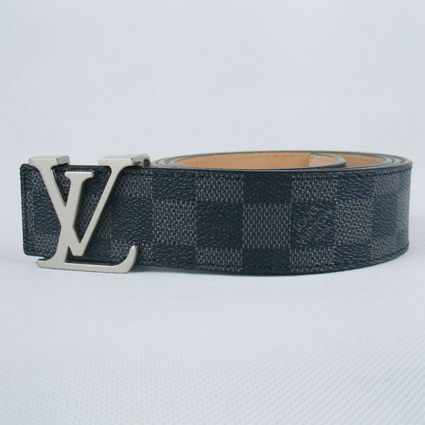 Fashion :: Accessories :: Belts :: LOUIS VUITTON Initials Grey Black Checks Belt - 0