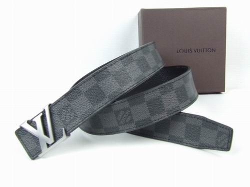 Fashion :: Accessories :: Belts :: LOUIS VUITTON Initials Grey Black Checks Belt - www.speedy25.com