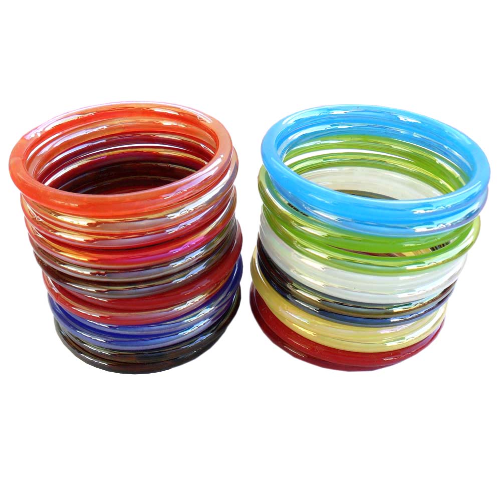 COLORFUL GLASS BANGLESize 2.4 (SET OF 24 STACK) Online at best price