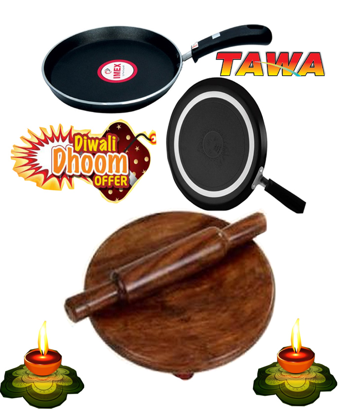 Recipe for Roti Combo Offers Tawa,Rolling pin and Board