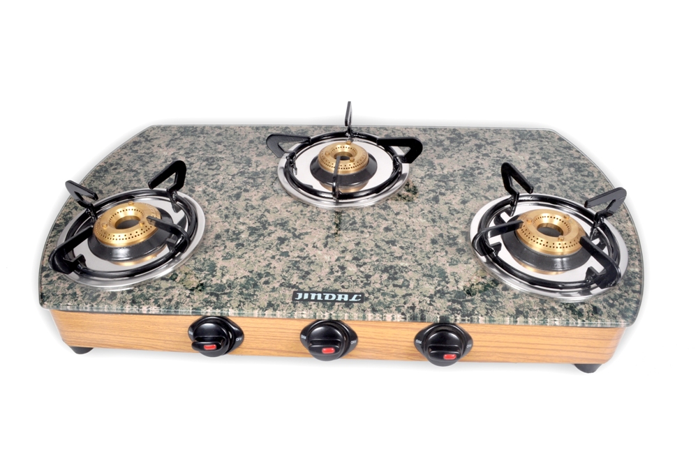 Designer Green Marble Top 3 Burner Cooktop/Gas Stove Buy Online from
