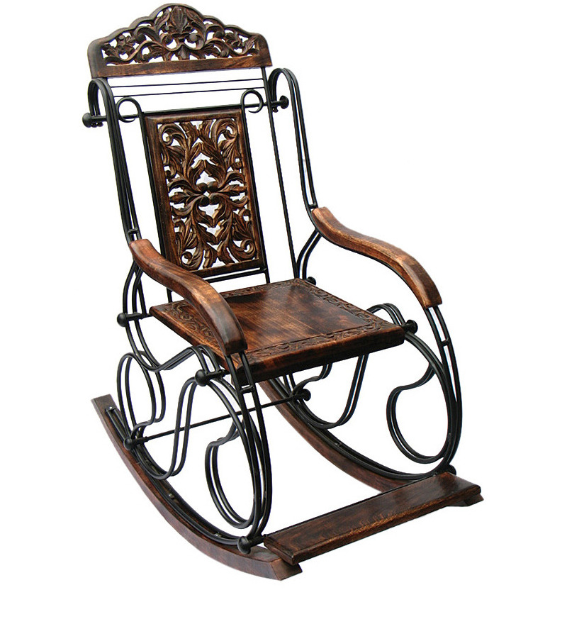 Premium Quality Wooden & Iron Rocking Chair Fully Foldable | Grandpa