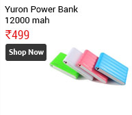 Yuron Power Bank 12000 mAh Assorted Colors ( Pink, Green, White & Blue)  
