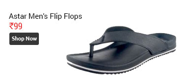Astar Men's Black Flip Flop
