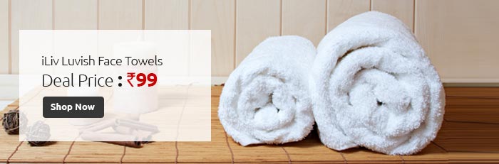 iLiv Luvish White Face Towels - 6 Pcs  