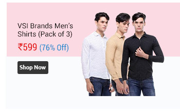 VSI Brands Pack of 3 Printed Slim Fit Shirts for Men                        