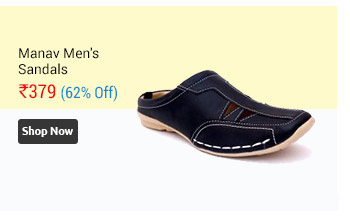 Manav Men's Black Backless Sandals                        