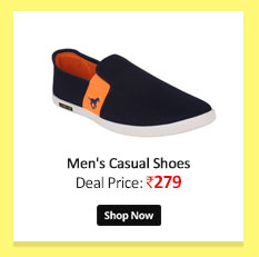Oricum Men's Blue and Orange Casual Slip on Shoes                                                              