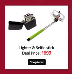 Earth Black Zippo type Lighter Selfie stick with Aux cable