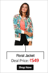Floral Print Bomber Jacket  