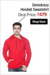 Demokrazy Full Sleeve Hooded Sweatshirt For Men With Side Zipper 4474744 Red  