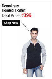 Demokrazy Full Sleeve Hooded T Shirt For Men With Ziper 332526  