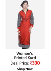 Shop Rajasthan Multicolor 3/4 Sleeve Casual, Formal Chinese Collar Neck Women's Printed Kurti  