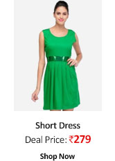Klick Waist Seqstylish Knee Length Dress Green  