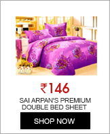 Sai Arpan's Premium Double Bed Sheet With 2 Pillow Cover-Assorted Colors