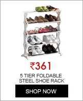 5 Tier Foldable Stainless Steel Shoe Rack 16 Pair