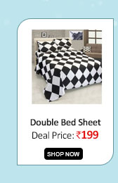Handloomwala Cotton Double Bed Sheet with two pillow covers(1041)  