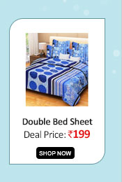 Handloomwala Cotton Double Bed Sheet with two pillow covers(1051)  