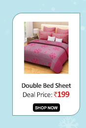 Handloomwala Cotton Double Bed Sheet with two pillow covers(1418)  