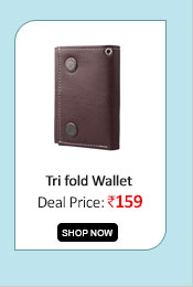 Tri fold Genuine Leather brown wallet  