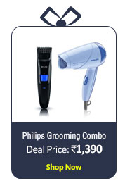 Philips His and Her Grooming Combo (QT4000 Trimmer and HP 8100 Hair Dryer)  