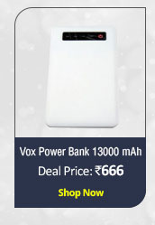Vox Super Slim Display Power Bank 13000 mAh with 1 Year Manufacturing Warranty  