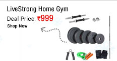 LiveStrong 20 kg home gym,3 feet plain rod(shoulders/bicep),dumbells rod,acc  