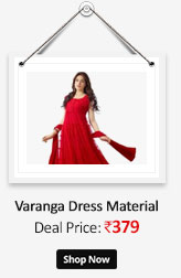 Varanga Red Net Plain Dress Material  