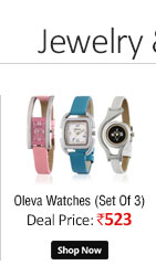 Oleva Ladies Leather Watch Set of 3 Combo Ovd 162  