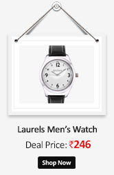 Laurels Original Vogue Analog Black Leather Watch - Men  