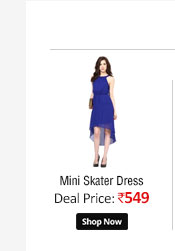 Harpa Womens Dress Blue Georgette Mini Skater Dress  