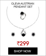 Oleva Austrian Diamond Black Stone Pendant Set