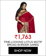 Fine-Looking Lotus Motif Broad Border Saree