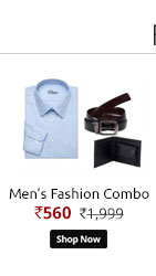 Combo Men'S Formal Shirt (Light Blue) , Leather Belt , Leather Wallet  