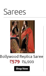 Indian Designer Bollywood Replika Actress Nakshi Orange Saree  