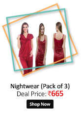 Paradise Night Wear Pack of 3- Maroon Color  