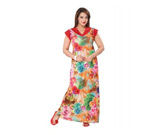 Assorted Printed Nighty One Pc in Satin Lycra (Any Color Any  Print)                                      
