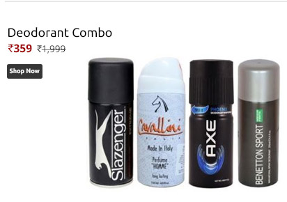 Combo of 4 Different Branded Deodorants  