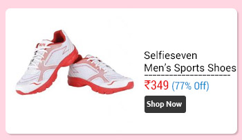 Selfieseven Men'sAttractive White and Red Sports Shoes                  