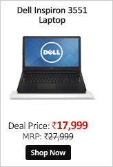 Dell Inspiron 3551 Laptop (Pentium Quad Core/2GB RAM/ 500GBHD/15.6/Win 8.1/Black  
