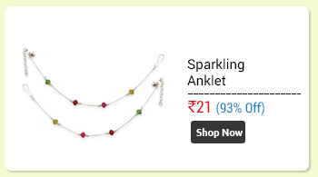 Sparkling Silver Anklet With Multicolor Crystal                      