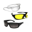 Combo of 3 Driving Vision Anti Glare Yellow Lens, White lens & Black Sunglasses
