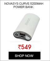 Novasys Curve 5200mAh Power Bank with Torch (White)