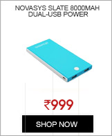 Novasys Slate 8000mAh Dual-USB Power Bank (Blue)