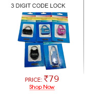 3 Digit Code Number Lock Padlock (Set of 2)