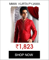 MMW Vibrant Red & Gold Kurta Pyjama